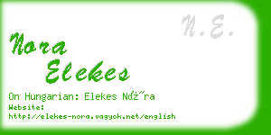 nora elekes business card